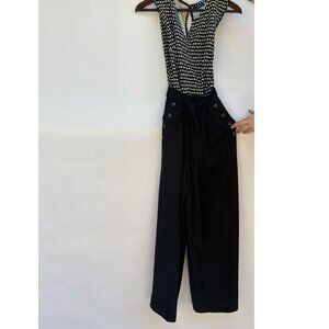 Apt.9 Romper, NWT, Flat Front with Sailor Buttons, Pockets, Tie Belt, Size M